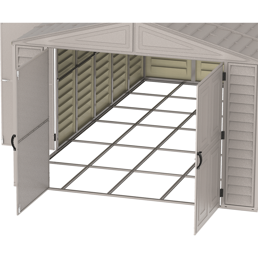 10.5'x28.5' Vinyl Garage w/ Foundation & 2 Windows