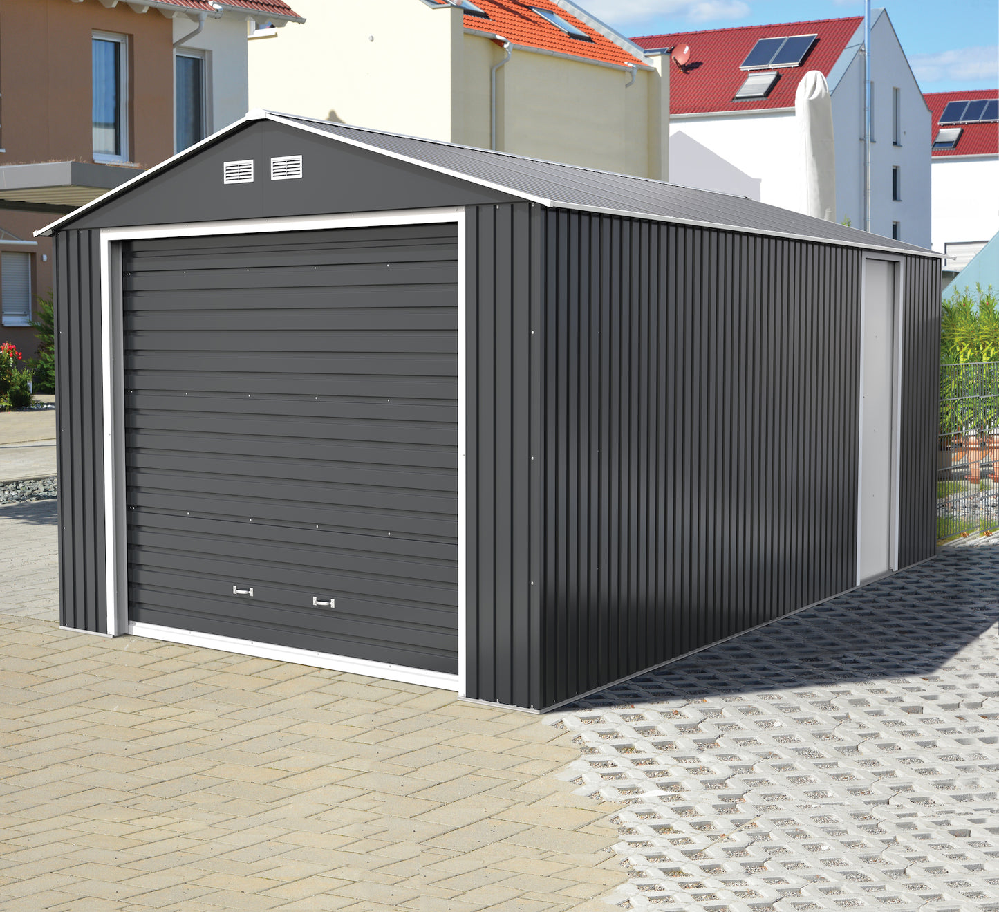 Imperial Metal Garage Dark Gray w/White 12'x26'