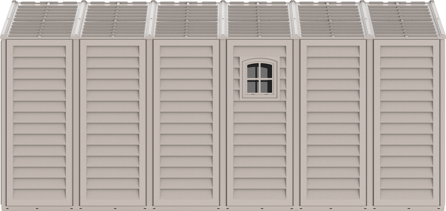 10'x15' Vinyl Garage w/Foundation, 2 windows & side door