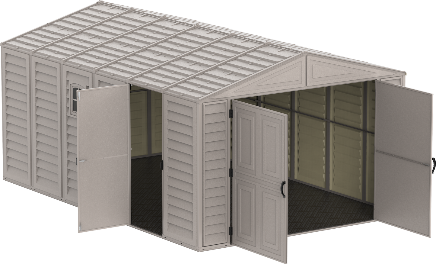 10'x15' Vinyl Garage w/Foundation, 2 windows & side door