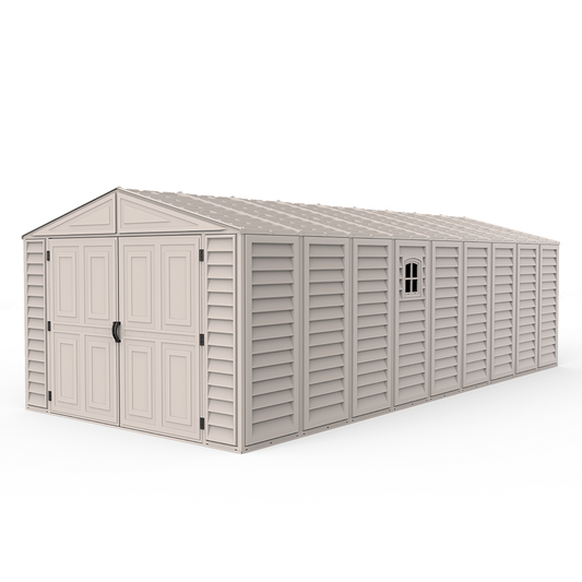 10.5'x23' Vinyl Garage w/ Foundation & 2 Windows